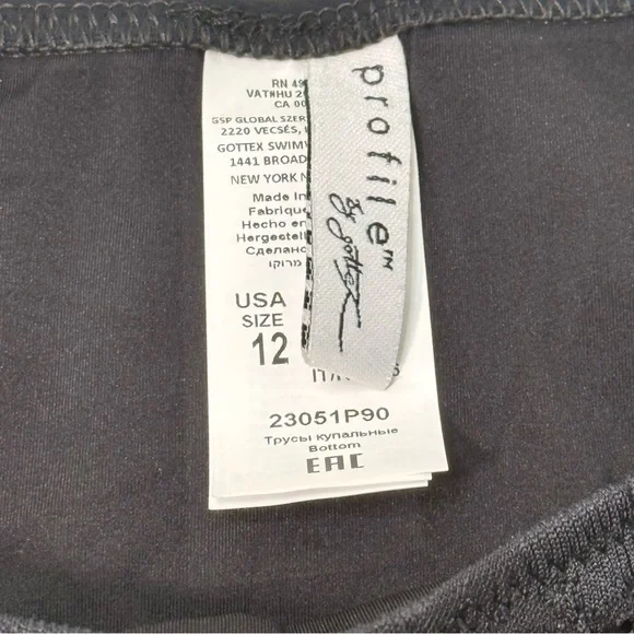 NWT Profile by Gottex Late Bloomer Classic Fit Black Lace Bikini Bottoms Size 12 - Picture 4 of 12